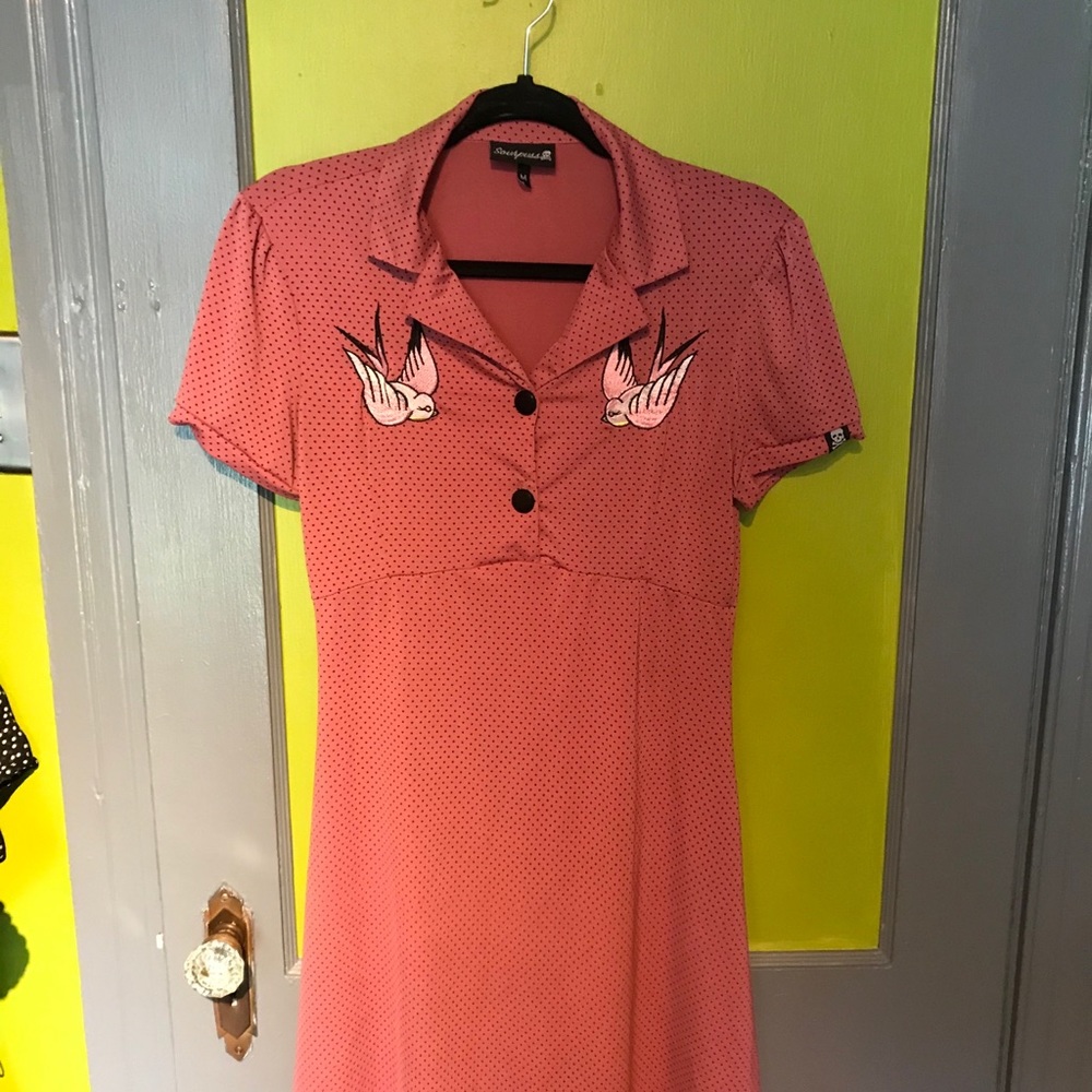 Sourpuss polkadotted sparrow dress